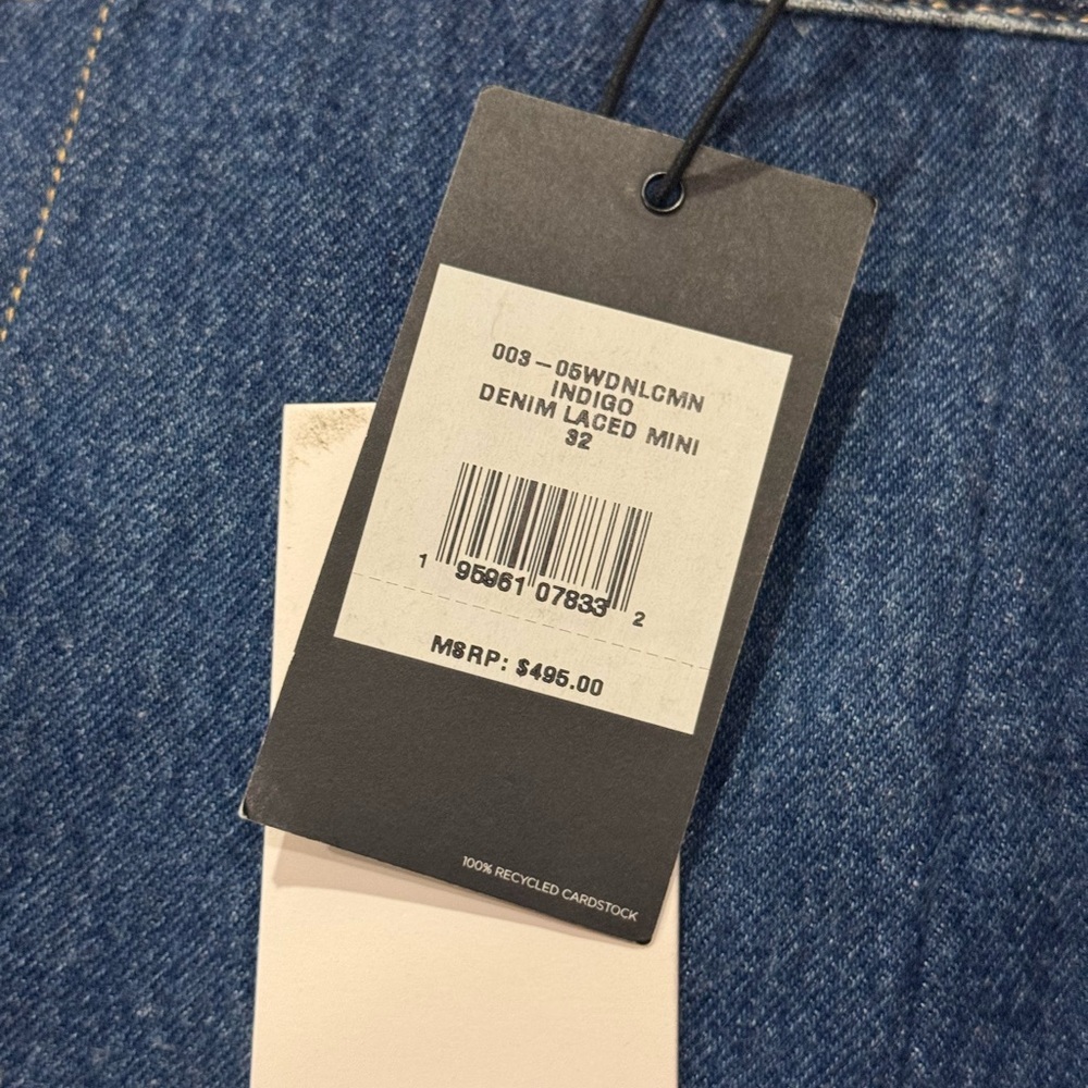 NWT RE/DONE X Levis Denim Laced Mini Skirt Size 32 - Picture 2 of 6